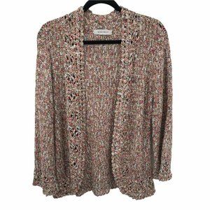 Nine West Womens Multi Colored Open Front Long Sleeve Cardigan Sweater Size M